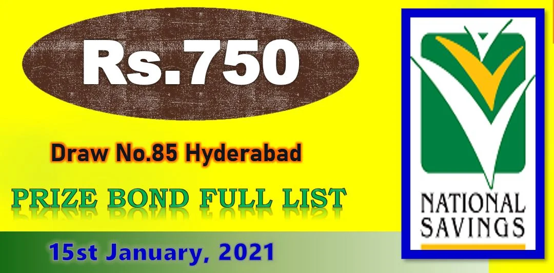 Rs. 750 Prize Bond Draw Result 15 January 2021