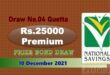 Rs. 25000 Premium Prize bond list 10 December 2021 Draw #04