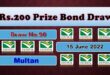Rs. 200 Prize bond list 15 June 2022 Draw #90 Multan Result Check online