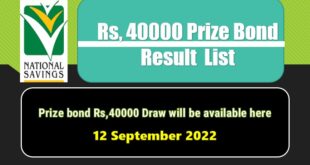 Rs. 40000 Premium Prize bond list 12 September 2022 Draw #22 Karachi Result Check online