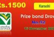 1500 Prize Bond List Karachi Draw 92 15 November 2022