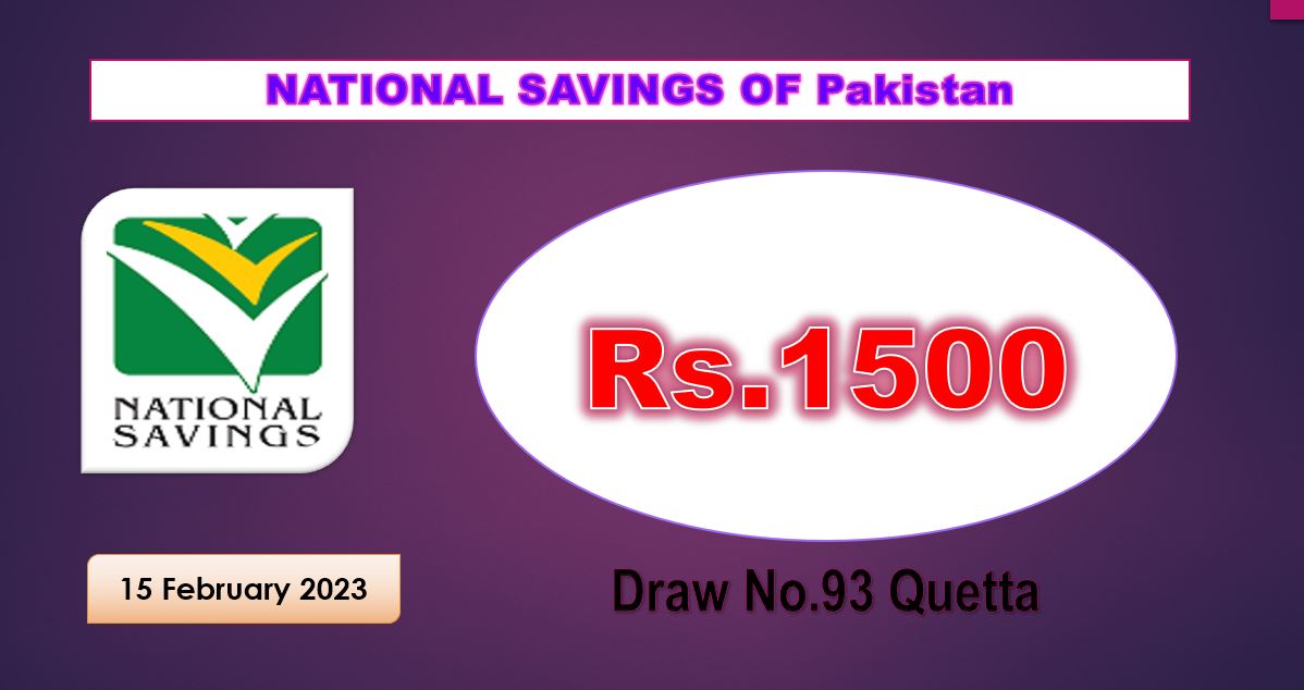 Rs. 1500 Prize bond list 15 February 2023 Draw #93 Quetta Result Check online