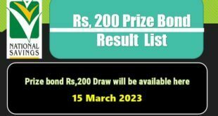 Rs. 200 Prize bond list 15 March 2023 Draw #93 Faisalabad Result Check online