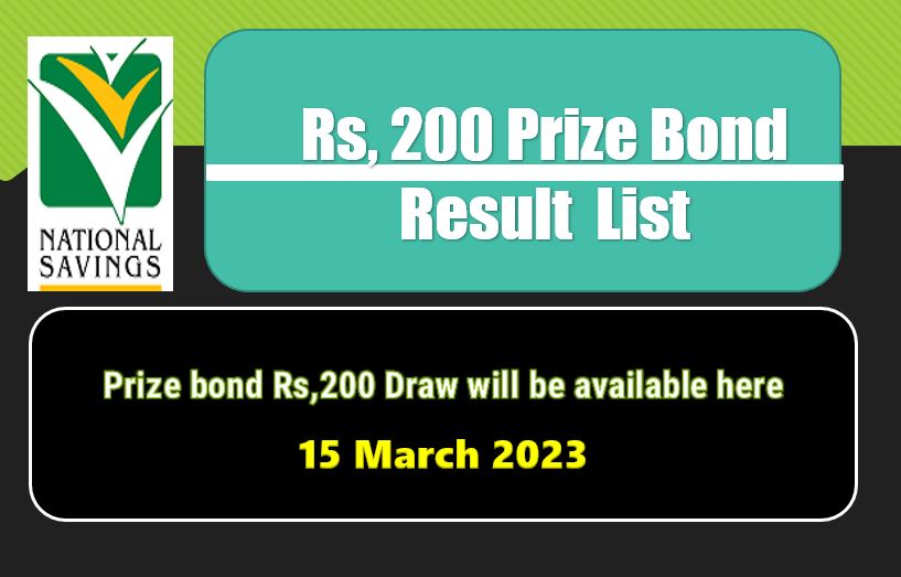 Rs. 200 Prize bond list 15 March 2023 Draw #93 Faisalabad Result Check online