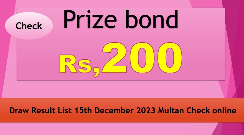 Check Rs. 200 Prize Bond List 96 15 December 2023