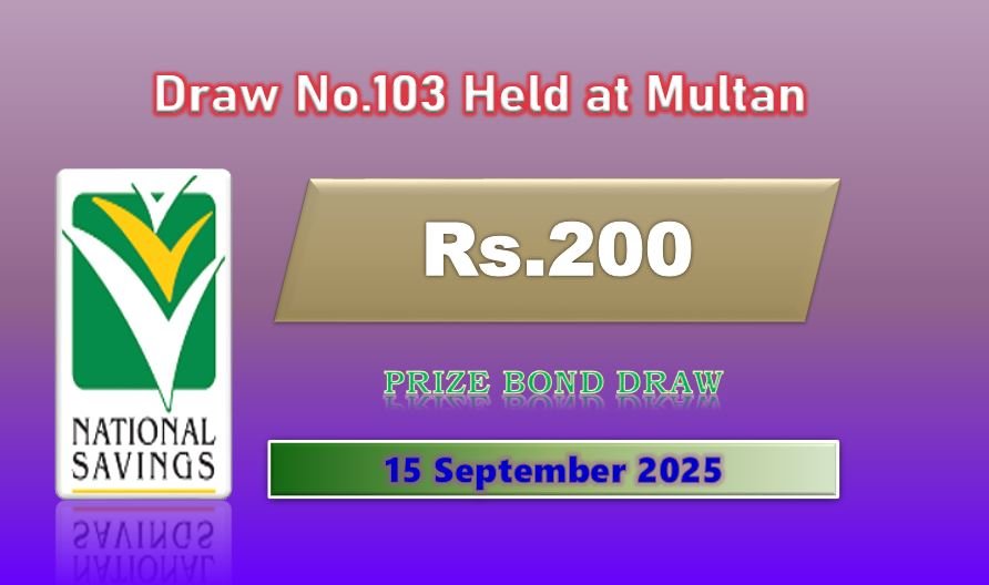 Rs. 200 Prize bond list 15 September 2025
