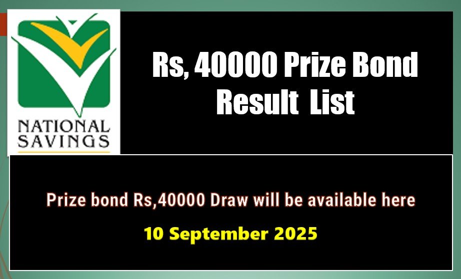 Rs. 40000 Prize bond List September 2025