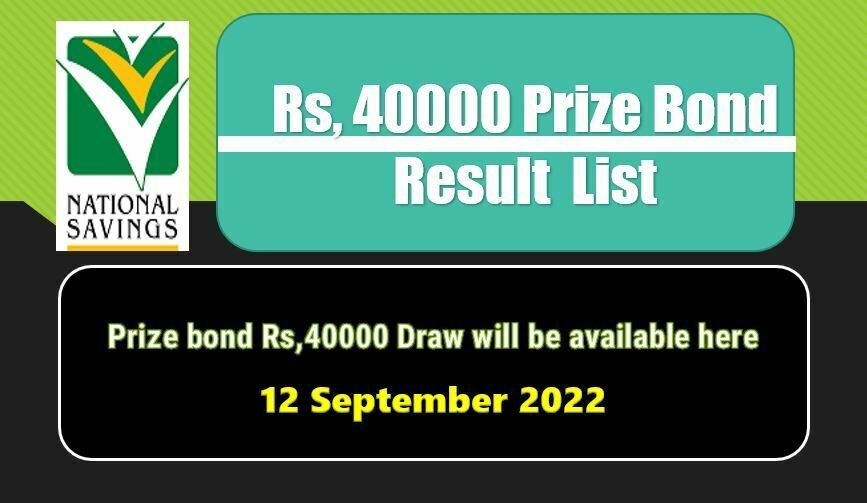Rs. 40000 Premium Prize bond list 12 September 2022 Draw #22 Karachi Result Check online