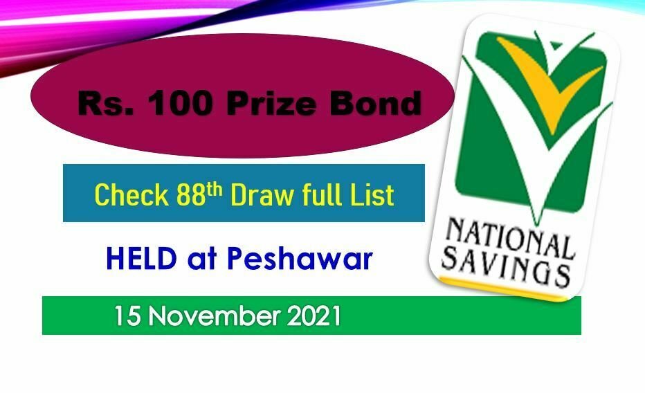 Rs. 100 Prize bond list 15 November 2021 Draw #36 Peshawar Result Check online