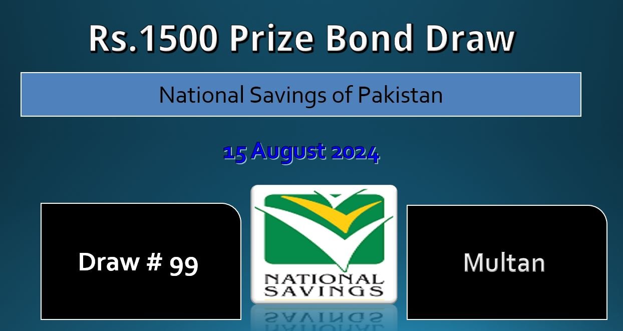 Rs. 1500 Prize bond list 15 August 2024 Draw #99
