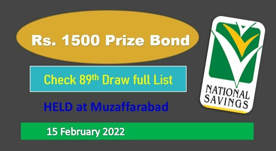 Rs. 1500 Prize bond list 15 February 2022